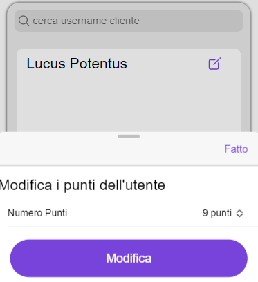 Interfaccia modifica punti